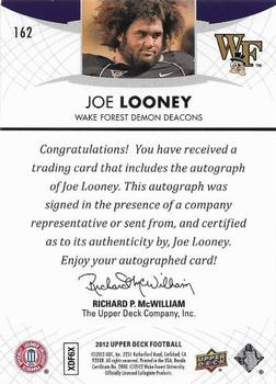 2012 Upper Deck - Rookie Autographs #162 Joe Looney Back