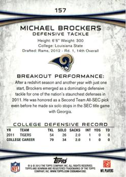 2012 Bowman #157 Michael Brockers Back