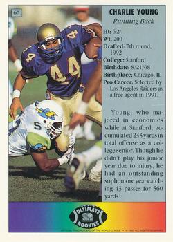 1992 Ultimate WLAF #67 Charlie Young Back