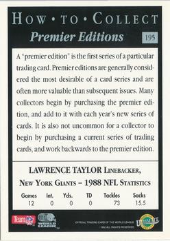 1992 Ultimate WLAF #195 Premier Editions Back