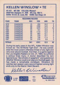 1988 Kenner Starting Lineup Cards #3599112020 Kellen Winslow Back