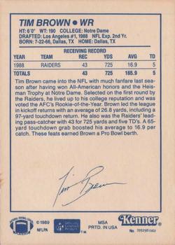 1989 Kenner Starting Lineup Cards #3992981060 Tim Brown Back