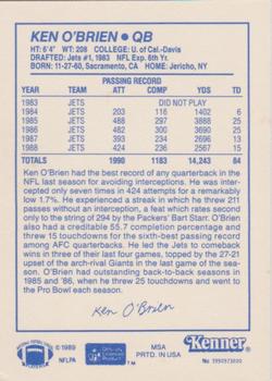 1989 Kenner Starting Lineup Cards #3992973020 Ken O'Brien Back