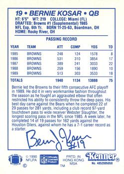 1990 Kenner Starting Lineup Cards #4852005050 Bernie Kosar Back