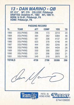 1992 Kenner Starting Lineup Cards #6744109000 Dan Marino Back