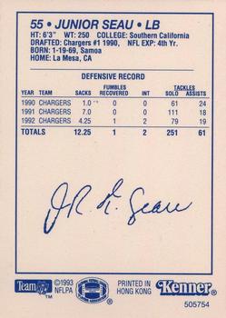 1993 Kenner Starting Lineup Cards #505754 Junior Seau Back
