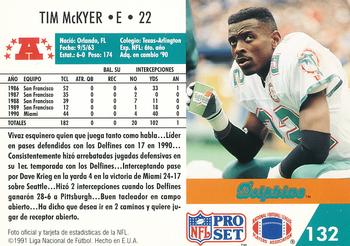 1991 Pro Set Spanish #132 Tim McKyer Back