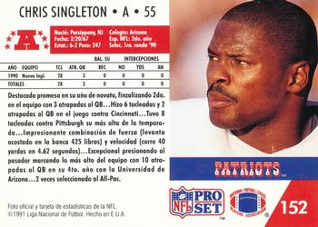 1991 Pro Set Spanish #152 Chris Singleton Back