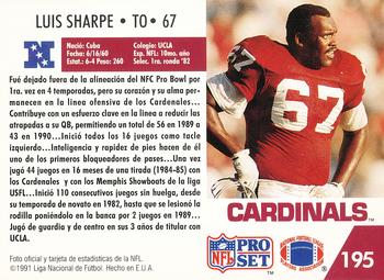 1991 Pro Set Spanish #195 Luis Sharpe Back