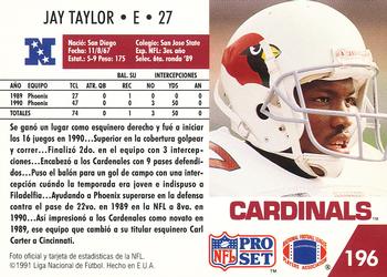 1991 Pro Set Spanish #196 Jay Taylor Back