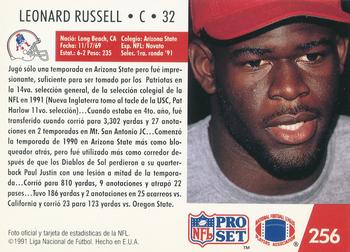 1991 Pro Set Spanish #256 Leonard Russell Back