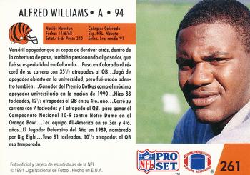 1991 Pro Set Spanish #261 Alfred Williams Back