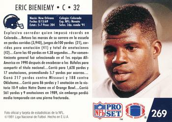 1991 Pro Set Spanish #269 Eric Bieniemy Back