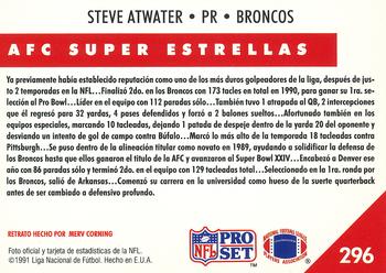 1991 Pro Set Spanish #296 Steve Atwater Back