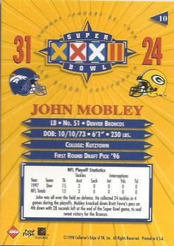 1998 Collector's Edge Super Bowl XXXII - Silver #10 John Mobley Back
