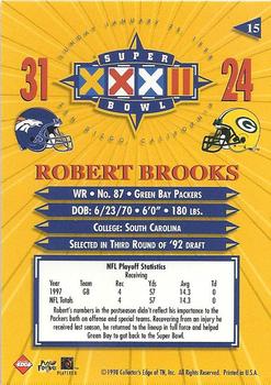 1998 Collector's Edge Super Bowl XXXII - Silver #15 Robert Brooks Back