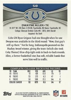 2012 Topps #58 Dwayne Allen Back