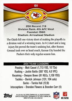 2012 Topps #81 Chiefs Team Leaders Back