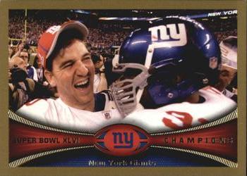 2012 Topps - Gold #422 New York Giants Super Bowl XLVI Champions Front