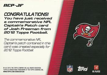 2012 Topps - NFL Captains Patches #NCP-JF Josh Freeman Back
