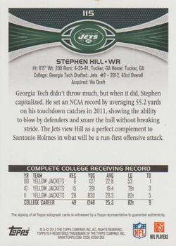 2012 Topps - Rookie Autographs #115 Stephen Hill Back