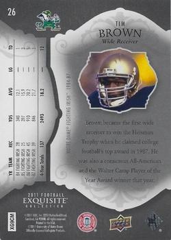 2011 Upper Deck Exquisite Collection #26 Tim Brown Back