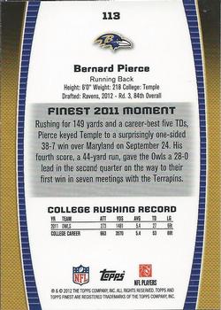 2012 Finest #113 Bernard Pierce Back