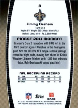 2012 Finest #8 Jimmy Graham Back