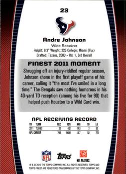 2012 Finest #23 Andre Johnson Back