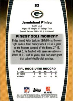 2012 Finest #32 Jermichael Finley Back
