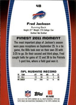2012 Finest #48 Fred Jackson Back