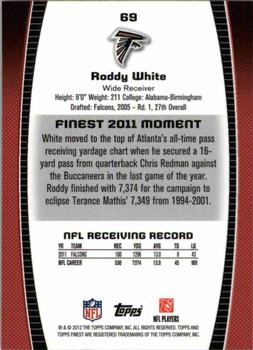 2012 Finest #69 Roddy White Back