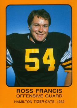 1982 Hamilton Tiger-Cats Safety #NNO Ross Francis Front