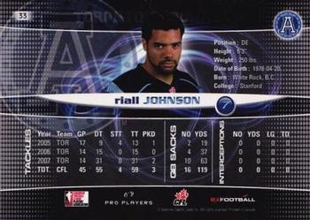 2008 Extreme Sports CFL #33 Riall Johnson Back