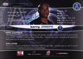2008 Extreme Sports CFL #34 Kerry Joseph Back