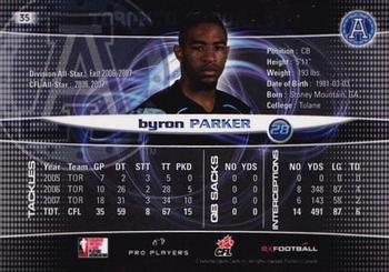 2008 Extreme Sports CFL #35 Byron Parker Back