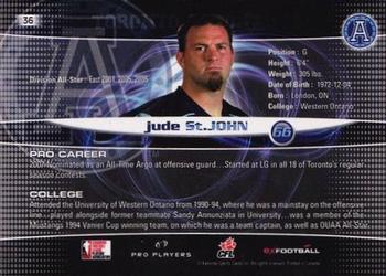 2008 Extreme Sports CFL #36 Jude St. John Back