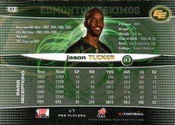 2008 Extreme Sports CFL #87 Jason Tucker Back
