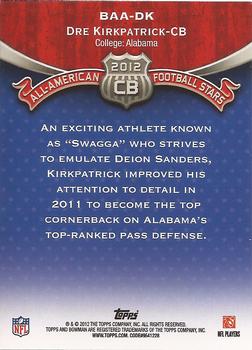 2012 Bowman - All-Americans #BAA-DK Dre Kirkpatrick Back