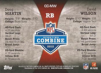 2012 Bowman - Combine Competition #CC-MW Doug Martin / David Wilson Back