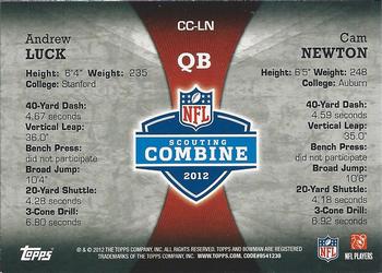 2012 Bowman - Combine Competition #CC-LN Andrew Luck / Cam Newton Back