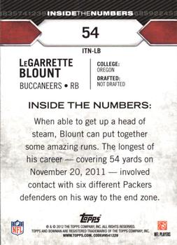 2012 Bowman - Inside the Numbers #ITN-LB LeGarrette Blount Back