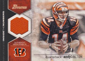2012 Bowman - Inside the Numbers Relics #ITNR-AD Andy Dalton Front
