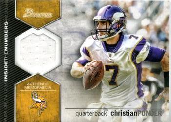 2012 Bowman - Inside the Numbers Relics #ITNR-CP Christian Ponder Front