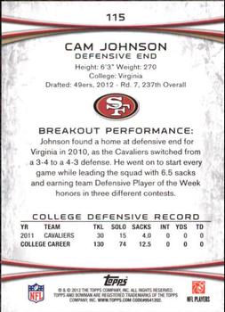 2012 Bowman - Silver #115 Cam Johnson Back