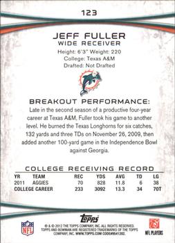 2012 Bowman - Silver #123 Jeff Fuller Back