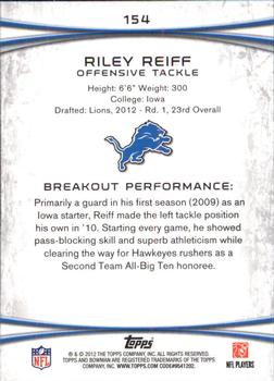 2012 Bowman - Silver #154 Riley Reiff Back