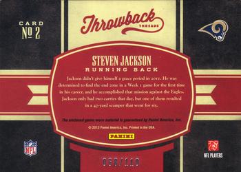 2012 Panini Elite - Throwback Threads #2 Steven Jackson Back
