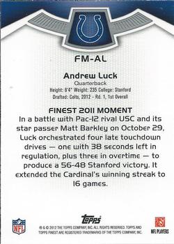 2012 Finest - Moments #FM-AL Andrew Luck Back