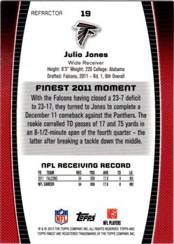2012 Finest - Prism Refractors #19 Julio Jones Back